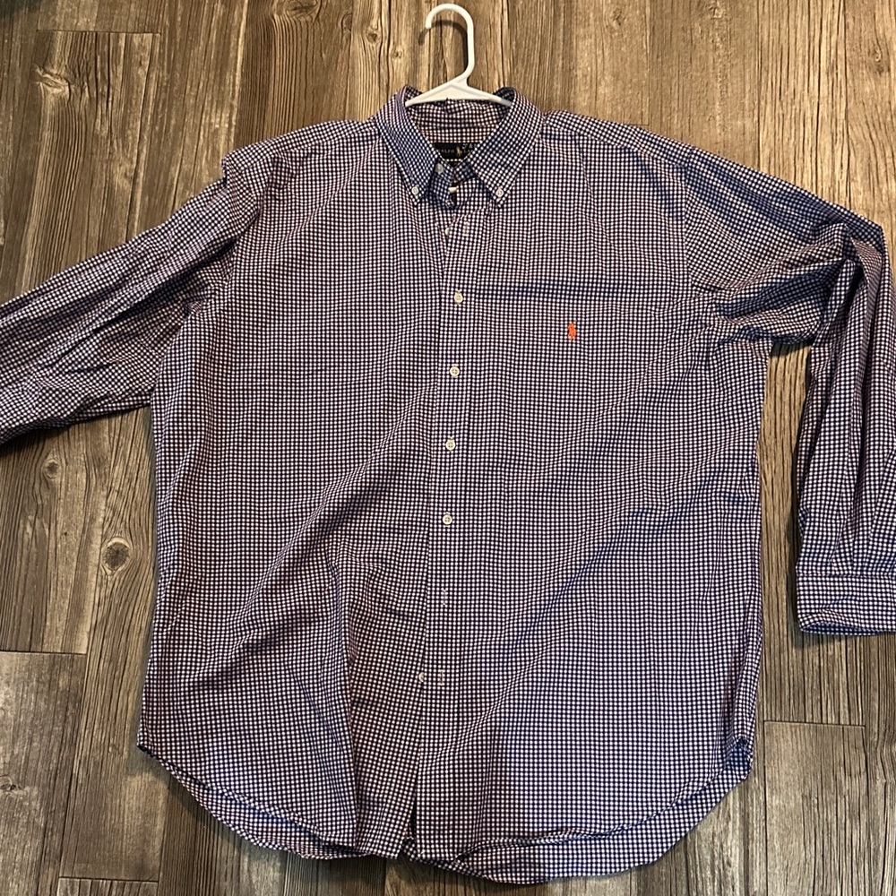 Ralph Lauren Navy and White Checkered Shirt
